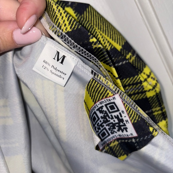 Yellow Plaid Women's Skirt - Picture 2 of 2